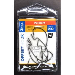 Гачки рибальські, GC Offset Worm 4094, 5шт/уп, колір BN, №2/0